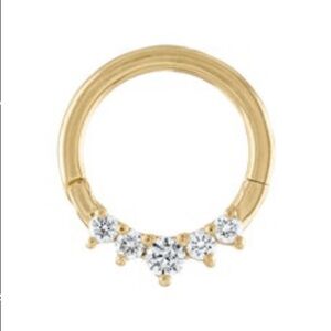 14kt yellow gold diamond clicker 8mm 18g